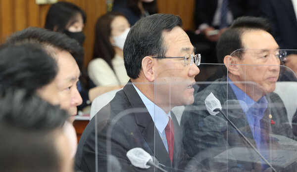 주호영 국민의 힘 원내대표가 지난 2일 서울 여의도 국회에서 열린 원내대책회의에서 발언을 하고 있다. 2022.12.2 연합뉴스 