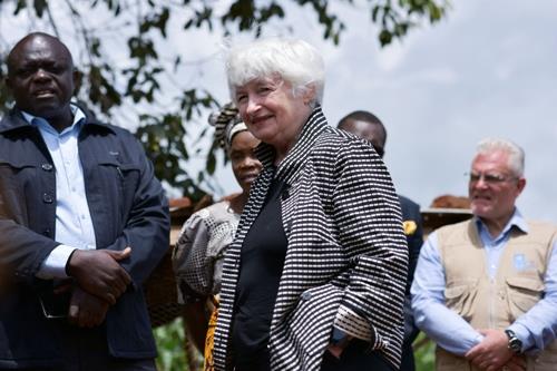 잠비아를 방문 중인 재닛 옐런 미국 재무장관. [로이터 연합뉴스 자료사진]