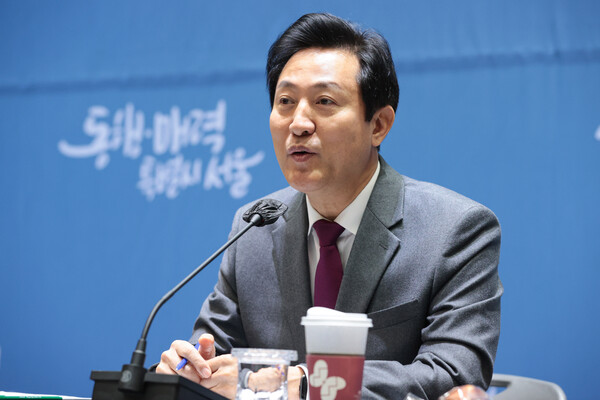 오세훈 서울시장이 30일 오전 서울시청에서 신년 기자간담회를 열고 있다. 2023.1.30. 연합뉴스