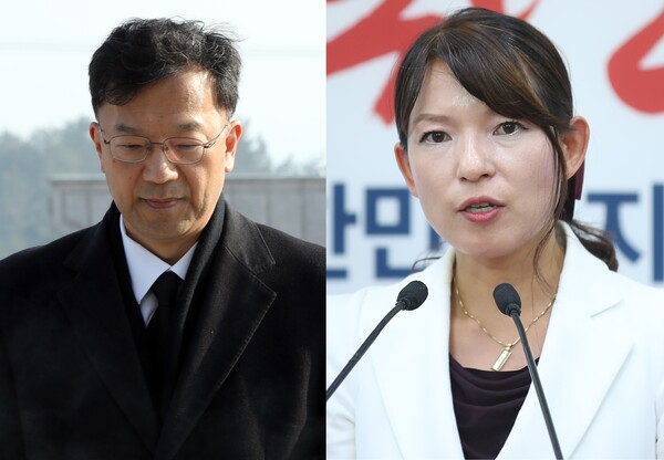 차기환 변호사(왼쪽)와 이옥남 시장경제와민주주의연구소 소장(오른쪽). 2023.2.24. 연합뉴스 자료사진