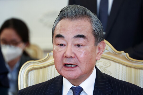 지난 2월 22일 모스크바에서 열린 중러 외무장관 회담에서 발언하고 있는 왕이 당시 중국 외교부장. 2023.02.22. 타스 연합뉴스