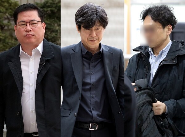 (왼쪽부터) 유동규 전 성남도시개발공사 기획본부장, 남욱 변호사, 정민용 변호사. 연합뉴스 자료사진