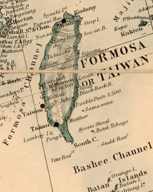 1880년 제작된 대만 지도.