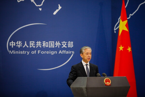 왕원빈 중국 외교부 대변인. [베이징 EPA=연합뉴스 자료사진]