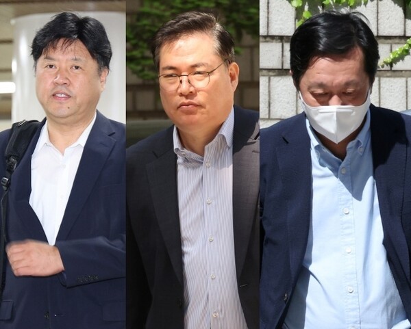 왼쪽부터 김용 전 민주연구원 부원장, 유동규 전 성남도시개발공사 기획본부장, 정진상 전 민주당 대표실 정무실장.