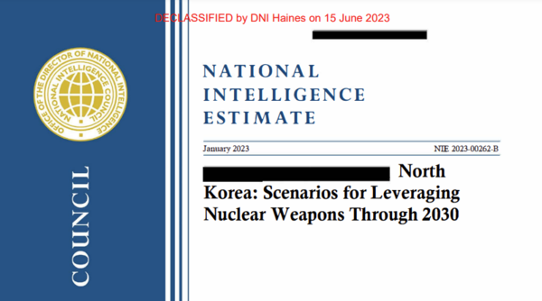 NIE 표지. 공개는 6월 22일 했지만, 기밀 해제 결정은 6월 15일에 이뤄졌다. 