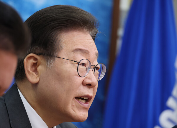 민주당 이재명 대표가 10일 국회 당 사무실에서 최고위 회의를 하고 있다. 2023.7.10. 연합뉴스