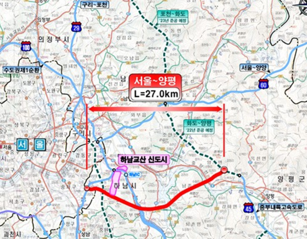 2021년 5월 한국개발연구원(KDI)의 '서울-양평 고속도로 건설사업 예비타당성조사 보고서'에 종점이 양서면으로 표시돼 있다. 예타 통과 국토부 보도자료 캡처