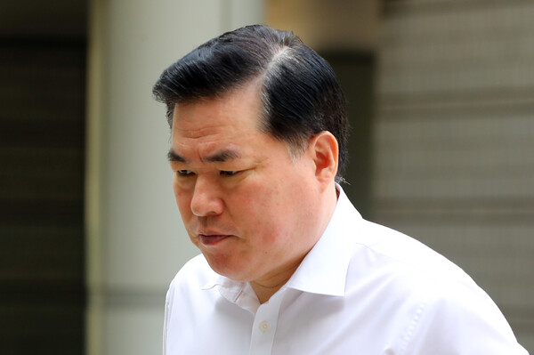 유동규 전 성남도시개발공사 기획본부장이 20일 오전 서울 서초구 서울중앙지법에서 열린 김용 전 부원장에 대한 19차 공판에 출석하고 있다. 2023.7.20. 연합뉴스