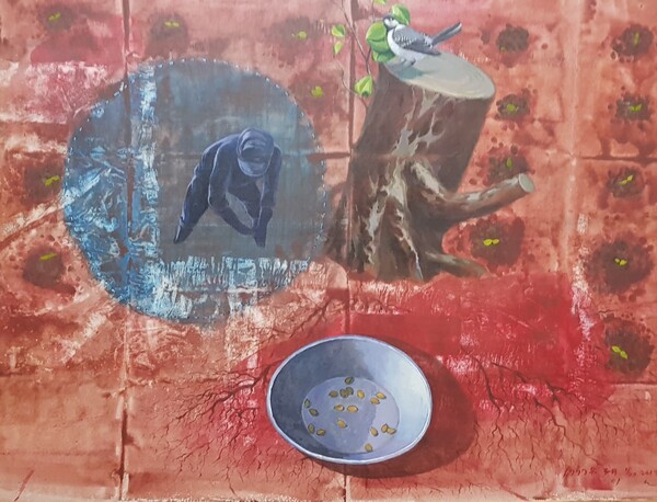 ‘싹틔우기 - 심고 가꾸는 생태지기의 땅’ (이오연 작) ▲작가의 말 “싹틔우기는 평화의 밭에서 이뤄진다.”