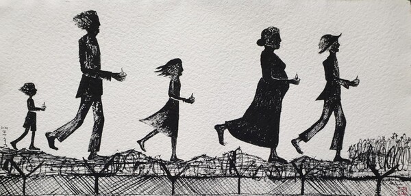 ‘함께 걷는 평화의 길’ (주홍 작)