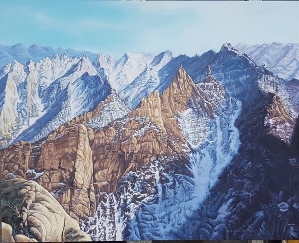 ‘금강산 세존봉 능선’ (이구영 작) ▲작가의 말 “금강산 통일되면 갑시다.”