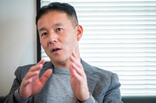 지난 4월 26ㅇ일 트럭운송회사 야시오 그룹 대표 미야지 히로시가 가나가와현 가와사키 시에서 AFP통신과 인터뷰하고 있다. 2023.04.26. AFP 연합뉴스