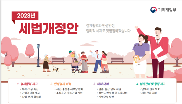 [출처 : 기획재정부] 2023년 세법개정안 개요