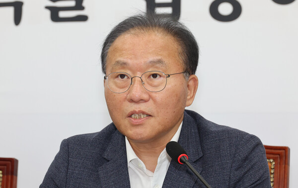 국민의힘 윤재옥 원내대표가 31일 오전 서울 여의도 국회에서 열린 최고위원회의에서 발언하고 있다. 2023.7.31. 연합뉴스
