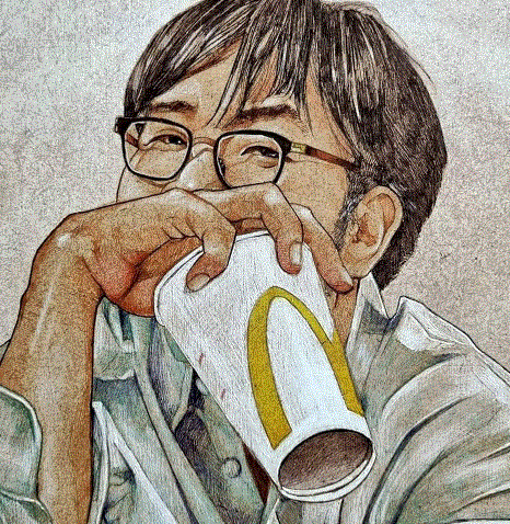 임대니 작가가 그린 이정헌 화백의 초상화.  이정헌 화백 제공  