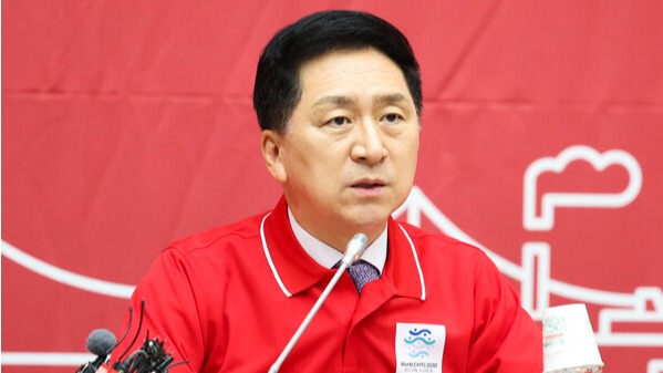 국민의힘 김기현 대표가 7일 오전 부산시 동구 부산항국제전시컨벤션센터에서 열린 부산 현장 최고위원회의에서 발언하고 있다. 2023.9.7. 연합뉴스