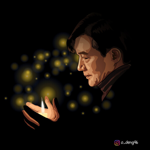 ‘촛불’ (전종원 작) ▲작가의 말 “조국 전 장관님과 함께 고민하고 행동하는 모든 분들을 응원합니다. 우리의 촛불은 아직 꺼지지 않았기에 ‘우리가 조국이다’를 가슴 깊이 새기고 또 새기겠습니다.”