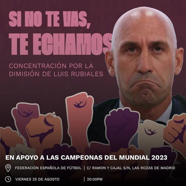 스페인 시민들이 SNS에 올린 루비알레스 사퇴 촉구 집회 홍보 웹자보