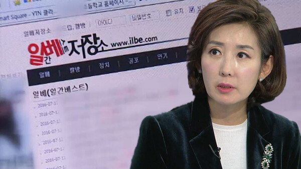 나경원 전 자유한국당 의원은 지난 2018년 3월 27일 극우 성향의 '일간베스트 저장소' 폐쇄에 대해 반대 의사를 밝혔다. 당시는 '일간베스트 저장소'를 폐쇄해달라는 청와대 국민청원에 23만 명을 넘어설 정도로 비판 여론이 높던 시기였다. 와이티엔 뉴스 화면 