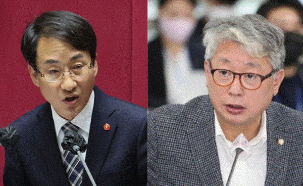 이원욱 의원(왼쪽)과 조응천 의원. 연합뉴스