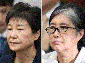 박근혜(왼쪽)와 최순실. 연합뉴스 자료 사진