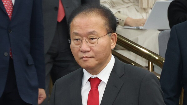 국민의힘 윤재옥 원내대표가 7일 국회에서 열린 원내대책회의에 참석하고 있다. 2023.11.7. 연합뉴스