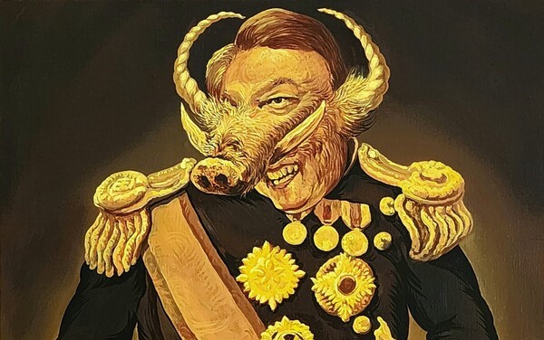 이명복 화백의 ‘수상한 오후五厚1’ (부분)