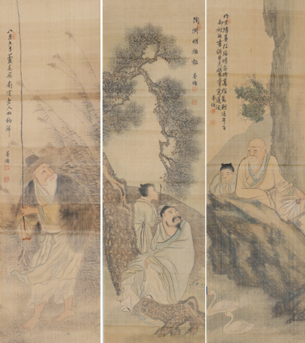 왼쪽부터 엄광, 도연명, 왕희지 (부분)