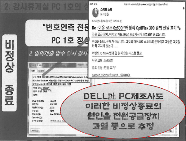 검찰은 자신들이 인용한 댓글의 작성자인 ‘speedstep’ 유저를 ‘DELL社’라고 지칭했다.