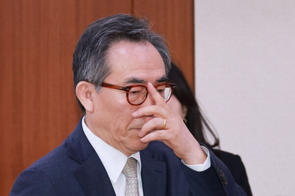 조태열 외교부 장관 후보자가 8일 오전 국회에서 열린 인사청문회에서 입장하고 있다. 2024.1.8. 연합뉴스