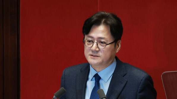 더불어민주당 홍익표 원내대표가 20일 국회 본회의에서 교섭단체 대표 연설을 하고 있다. 2024.2.20. 연합뉴스