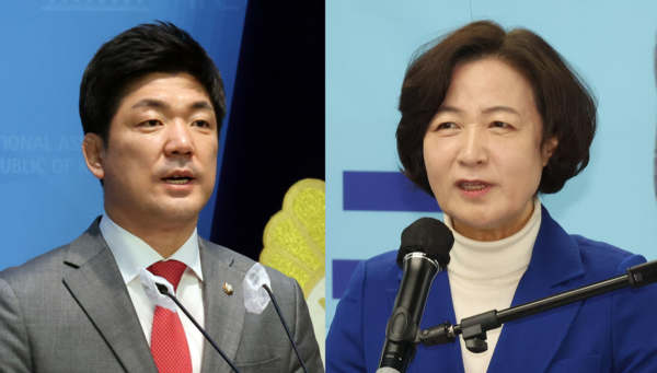 국민의힘 이용 후보(왼쪽)와 더불어민주당 추미애 후보(오른쪽). 2024.3.25. 연합뉴스 자료 사진