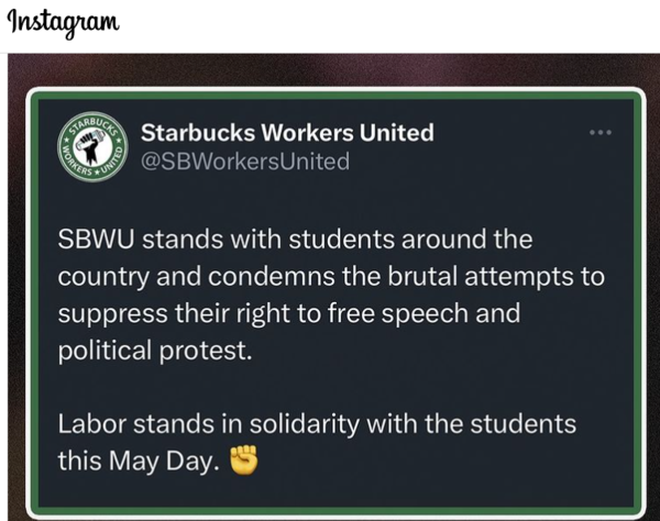     스타벅스 노동조합(SBWU) 인스타그램 캡처.  2024. 05. 03. 