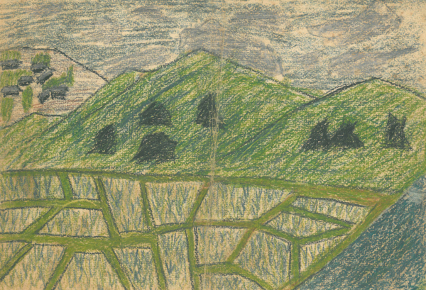 초2 박재동 어린이가 그린 농촌풍경. 개관전에 선보인다.