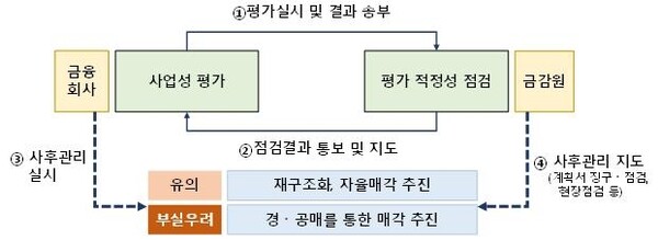 부동산PF사업성 평가 및 점검체계, 출처 : 금감원