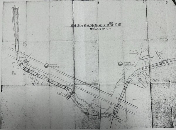 터널 입구쪽 개구부 도면. 