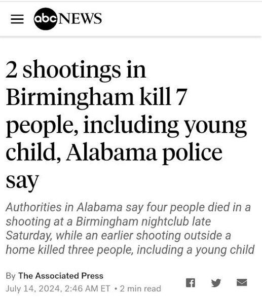 앨라배마 총기 참사를 전한 미 ABC 방송 보도. 시민언론 민들레 
