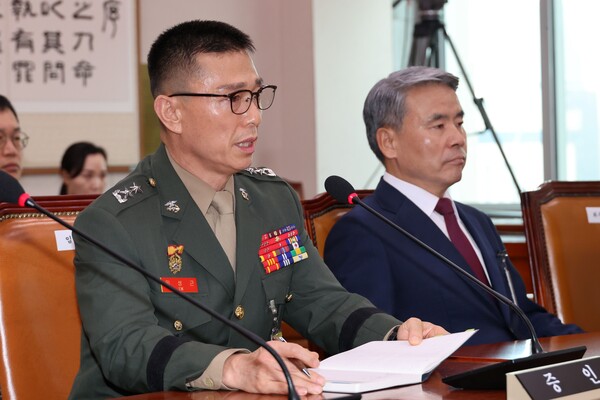 임성근 전 해병대 1사단장이 19일 국회 법제사법위원회에서 열린 '윤석열 대통령 탄핵소추안 발의 요청' 국민동의 청원 관련 청문회에서 질문에 답하고 있다. 2024.7.19. 연합뉴스