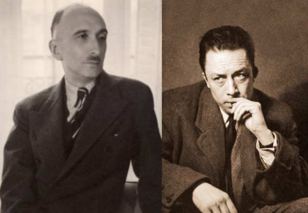 나치 협력자 처벌을 두고 ‘관용론’을 주장한 작가 프랑수아 모리아크(왼쪽)와 ‘정의론’으로 이에 맞선 알베르 카뮈. 