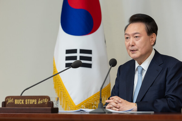 윤석열 대통령이 29일 오전 서울 용산 대통령실 청사 집무 공간에서 국정브리핑을 하고 있다. 2024.8.29 [대통령실 제공. 재판매 및 DB 금지]