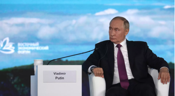 러시아의 블라디미르 푸틴 대통령이 5일 블라디보스토크에서 열린 동방경제포럼(EEF) 본회의 토론에서 발언하고 있다. 2024. 09. 05 [러시아 리아노보스티 통신 캡처]. 시민언론 민들레