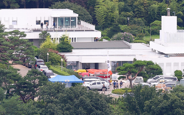 리모델링 중인 대통령 관저의 모습. 2022.7.12. 연합뉴스