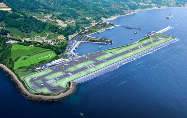 울릉공항 조감도. 활주로 1,200m와 폭 36m의 울릉공항에 2026년 개장할 예정이다.