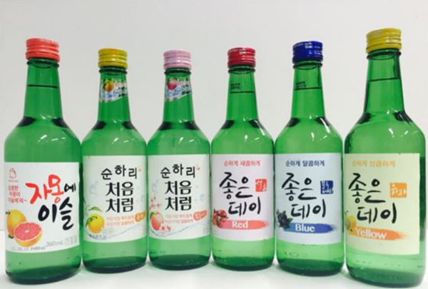 참이슬, 처음처럼, 좋은데이가 선보인 과일소주 .