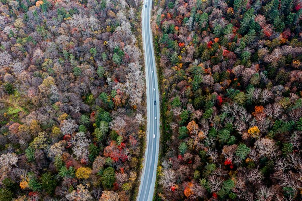 러시아, 프리모리예 지방. 10월 12일: 가을에 시호테알린 산맥의 세레브리아니 고개를 통과하는 자동차 도로의 공중 사진. 2024.10.12. TASS 연합뉴스