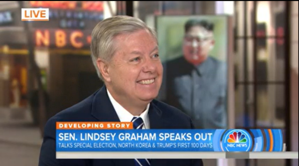 한반도 위기가 심각했던 2017년 4월 19일, 린지 그레이엄 미국 상원 군사위 소속 의원이 NBC방송 투데이쇼에 출연해 