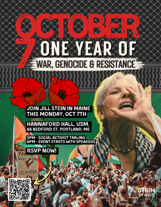 현재 녹색당 질 스타인 후보는 이스라엘 학살 반대를 가장 선명하게 주장하고 있다. 