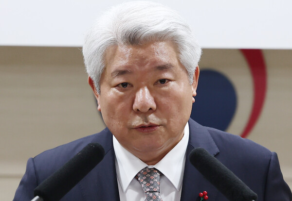 김홍일 신임 방송통신위원장(전 권익위원장)이 29일 오후 정부과천청사 내 방송통신위원회에서 열린 취임식에서 취임사를 하고 있다. 2023.12.29. 연합뉴스