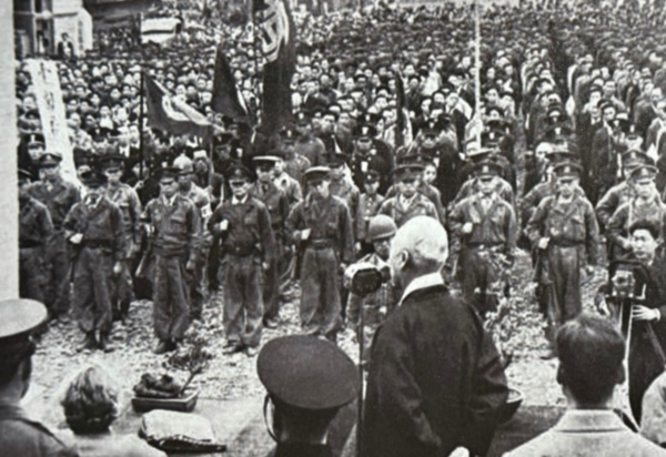 이승만의 제주출병 토벌대 격려. ⓒ 미국국립문서기록관리청(NARA)